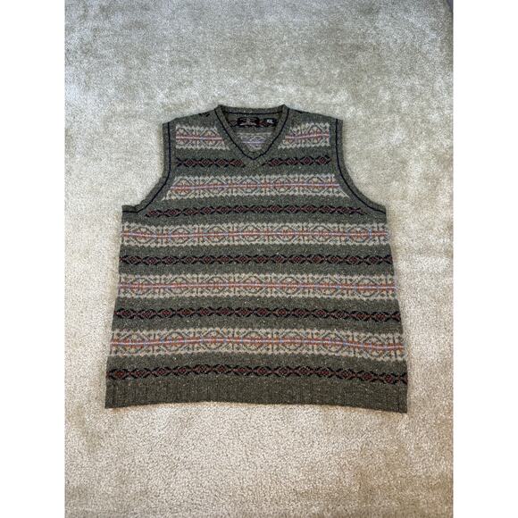 VTG American Eagle Sweater Vest Mens L Wool Silk Argyle Knicker Golf - Picture 1 of 5